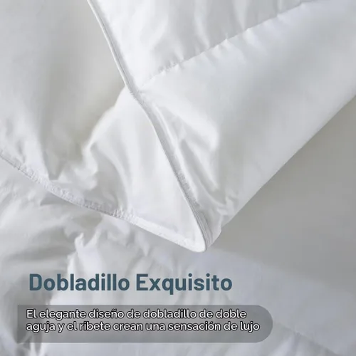 Vista 5 de WhatsBedding Edredón de plumas tamaño King, relleno de plumas y plumón, relleno de edredón blanco, edredón de lujo de la colección de hotel, funda
