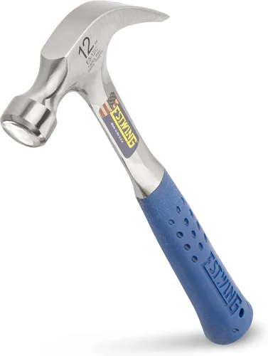 Vista 7 de ESTWING Martillo - Garra curvada de 16 oz con cara lisa y agarre de reducción de golpes - E3-16C, plateado