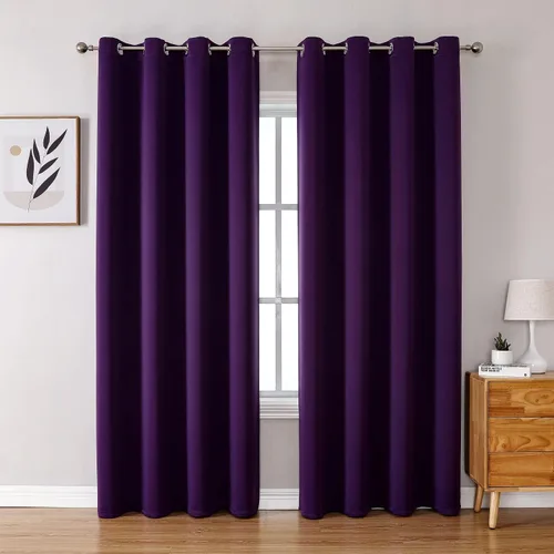 Vista 13 de ChrisDowa - Cortinas cortas para ventana de 40 pulgadas para dormitorio - Cortinas cortas con ojales y aislamiento térmico para oscurecer