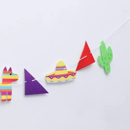 Vista 3 de Pancarta de piñata Cinco de Mayo para fiestas de cumpleaños para niños, sombrero de cactus colgante adorno para fiesta temática mexicana de verano