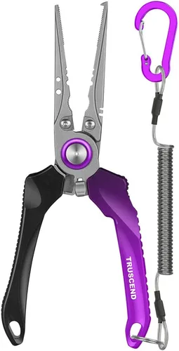 Vista 23 de TRUSCEND Alicates de pesca prácticos bloqueables con mango ergonómico innovador, herramienta de pesca recubierta de teflón resistente a la corrosión