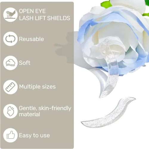 Vista 5 de Libeauty Barras de elevación de pestañas, almohadillas coreanas sin pegamento, diseñadas para levantamiento de pestañas de ojos abiertos, varillas