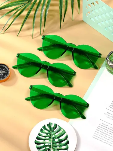 Vista 4 de Hoteam 24 pares de lentes de sol redondos sin montura a granel tintados para fiesta, lentes transparentes de color caramelo para mujeres y hombres