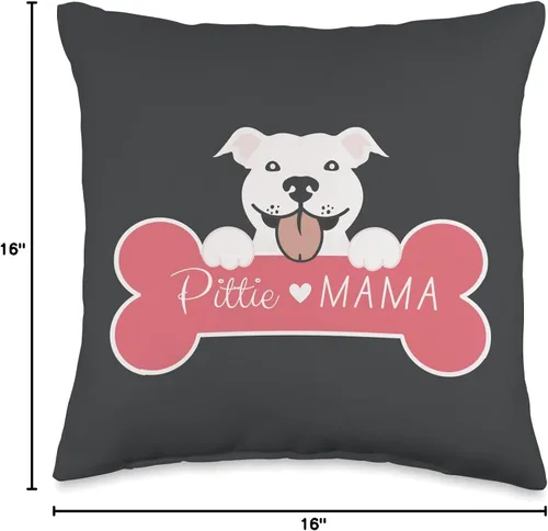 Vista 4 de jovy fits Pittie Mama Regalos para Pitbull, almohada Pit Bull Mom, 16 x 16 pulgadas, multicolor
