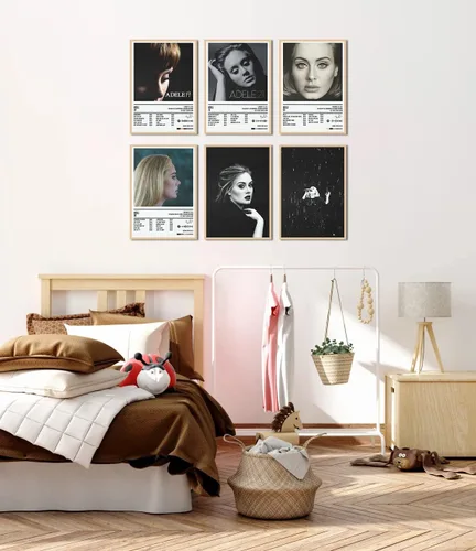 Vista 4 de Pósteres limitados de jazz cantante de música con portada de álbum, juego de 6 pósteres impresos para decoración de habitación estética