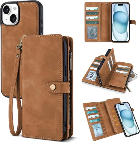 Vista 39 de TwoHead Funda tipo cartera para iPhone 12 Pro Max con tarjetero, funda magnética desmontable para teléfono 12 Pro Max, piel sintética, a prueba