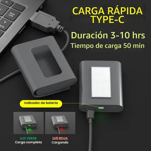 Vista 4 de Molrebe - Paquete de 2 luces de correr con clip, luces de seguridad magnéticas recargables