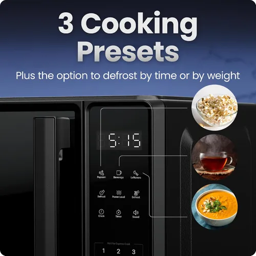 Vista 3 de Chefman Horno microondas para encimera de 0.7 pies cúbicos, 700 vatios con 10 niveles de potencia, 6 ajustes de cocción preestablecidos con cocción