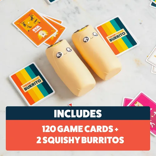 Vista 3 de Juego de cartas Exploding Kittens Throw Throw Burrito 2-6 jugadores - Edades 7+ - 15 minutos para jugar - Juego de cartas de Dodgeball - Juego