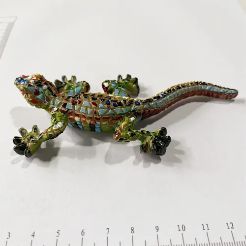 Vista 4 de España 3D Mosaico Lagarto Nevera Imán Recuerdo, Resina Hecho A Mano Mosaico Lagarto Refrigerador Imán Hogar y Cocina Decoración Colección