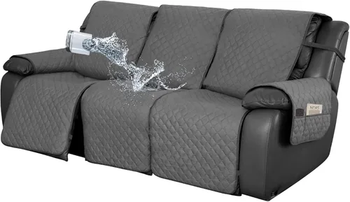 Vista 41 de Easy-Going Funda impermeable para sofá biplaza reclinable con bolsillo, funda de sofá reversible de 1 pieza para sillón reclinable de 2 asientos