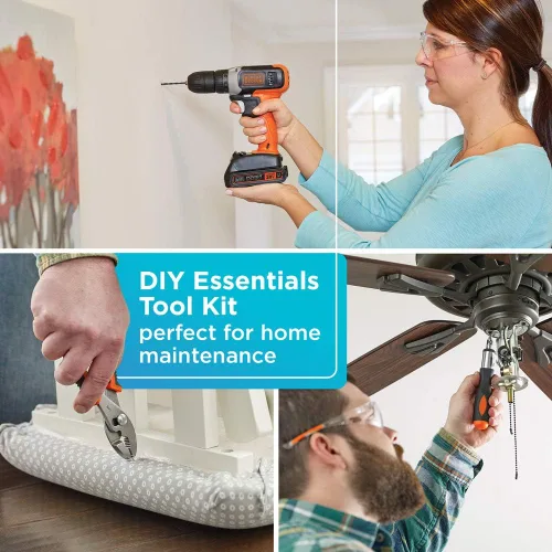 Vista 3 de beyond by BLACK+DECKER Kit de herramientas para el hogar con taladro/destornillador de 20 V máximo, 83 piezas (BDPK70284C1AEV)