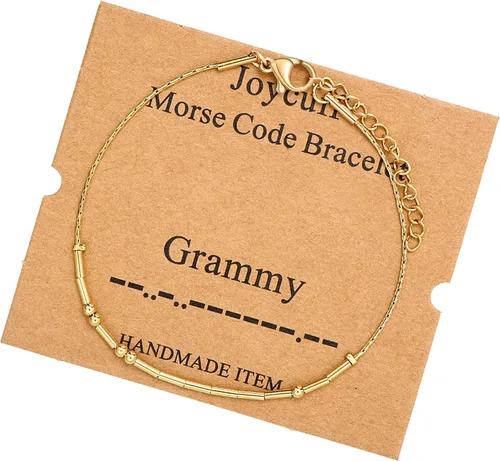 Vista 245 de JoycuFF Pulseras inspiradoras de código morse para mujeres, cuentas de plata, joyería con mantra de motivación, regalos para ella