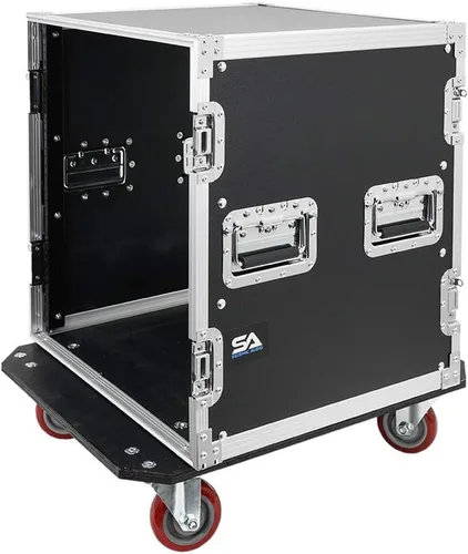 Vista 3 de Seismic Audio - 12 Space Pro Audio DJ Road Rack Case con ruedas - 12U Pro Tour Grade Rack