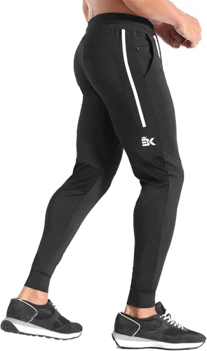 Vista 27 de BROKIG Pantalones deportivos ligeros para hombre, elásticos, de secado rápido, con bolsillos con cremallera