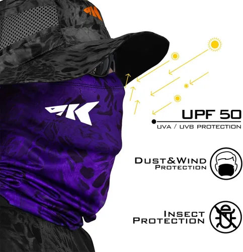 Vista 2 de KastKing Sol Armis - Cubrecuello con protección solar FPU 50 contra los rayos ultravioleta del sol, cubrebocas