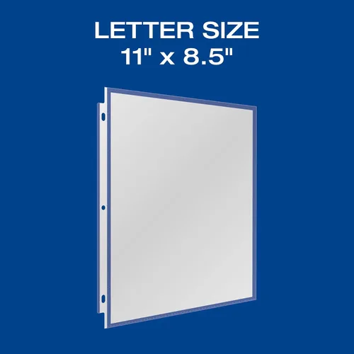 Vista 5 de Oxford Protectores de hojas, acabado transparente, protectores de página para carpeta de 3 anillas, carga superior, fundas de plástico tamaño carta