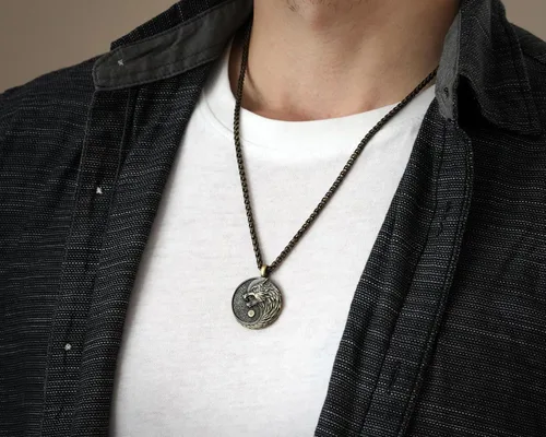 Vista 64 de Collar Yin Yang para hombre, joyería colgante de alta calidad de aspecto antiguo, regalos de Yin Yang, joyería vikinga para hombres