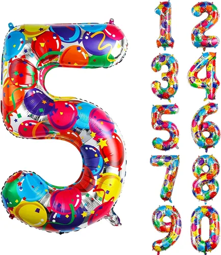Vista 45 de Globos gigantes de helio de aluminio de 40 pulgadas, color negro, globos digitales grandes del número 0 para decoración de fiesta de cumpleaños