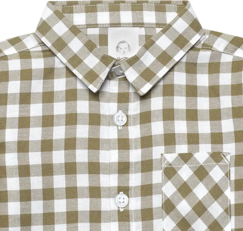 Vista 2 de Gerber Camisa de manga larga con botones a cuadros para bebés y niños pequeños