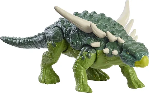 Vista 5 de Mattel Jurassic World - Figura de acción de dinosaurio de fuerza feroz, juguete de dinosaurio Sauropelta con articulaciones móviles, escultura