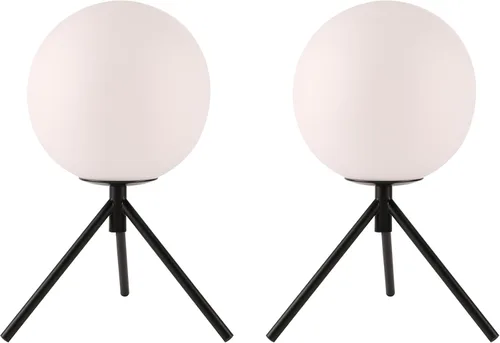 Vista 16 de Globe - Lámpara de mesa de noche, moderna lámpara de mesa de noche de cristal de mediados de siglo, lámpara de escritorio dorada para dormitorio, 1