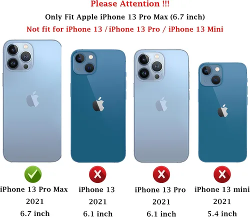 Vista 2 de Funda para iPhone 13 Pro Max con cubierta para lente de cámara, protector de pantalla HD, protección contra caídas de grado militar, soporte