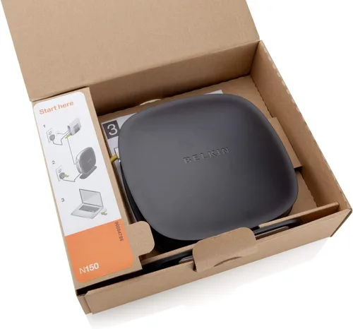 Vista 4 de Belkin Router N150 inalámbrico/Wi-Fi N con tecnología MultiBeam, IEEE 802.11 b/g/n
