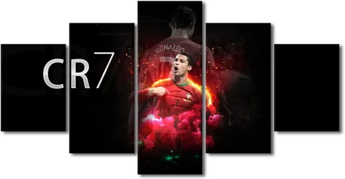 Vista 32 de TUMOVO Lienzo decorativo para pared, cuadro de Cristiano Ronaldo, cuadros de club de fútbol, impresiones en lienzo, póster de arte de pared, arte