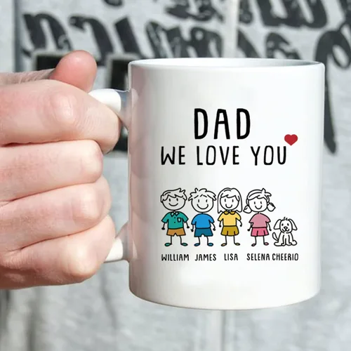 Vista 6 de Regalos personalizados para papá de hija e hijo, taza divertida del día del padre, regalos personalizados para el día del padre, divertida taza