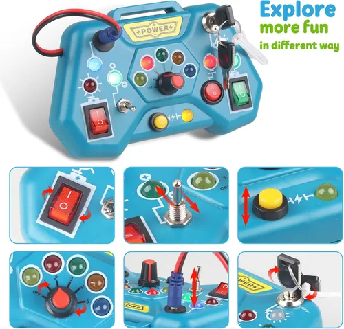 Vista 2 de Tablero de actividades para niños pequeños de 2 a 4 años, tablero sensorial Montessori, juguetes sensoriales para niños de 1 a 4 años, juguetes
