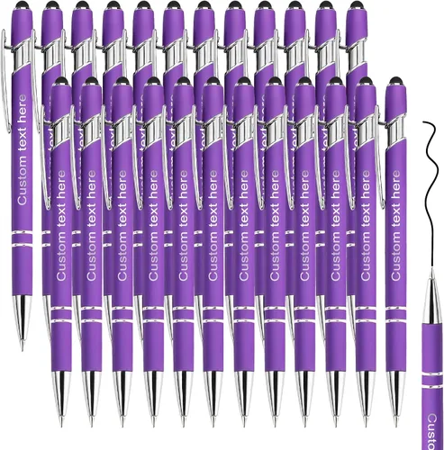 Vista 38 de Amlion Bolígrafos personalizados a granel, bolígrafos personalizados con lápiz capacitivo con nombre, mensaje y logotipo grabado, regalo