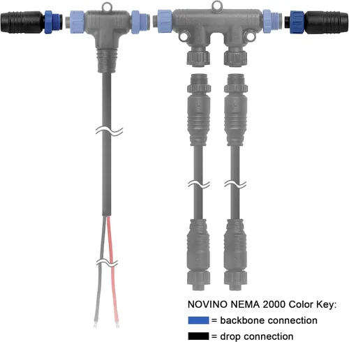 Vista 3 de NMEA 2000 Terminadores Par Macho/Hembra Kit para Lowrance Simrad B&G Navico y Garmin Networks, terminador macho/hembra de grado marino con rosca M12