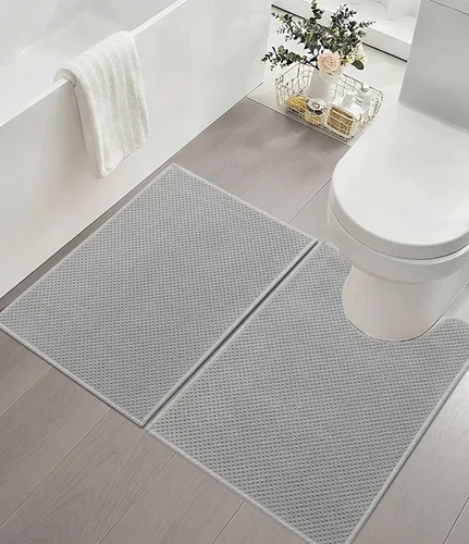 Vista 27 de YIHOUSE Juego de 2 tapetes de baño ultrafinos de secado rápido, tapete de baño absorbente para baño, antideslizante, lavable a máquina (beige)