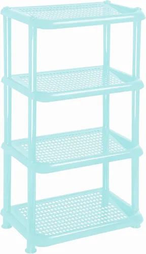Vista 9 de Mintra Home - Estantes de almacenamiento de plástico ligeros, estanterías, almacenamiento (negro, estante rectangular) - 18.5 pulgadas de ancho x