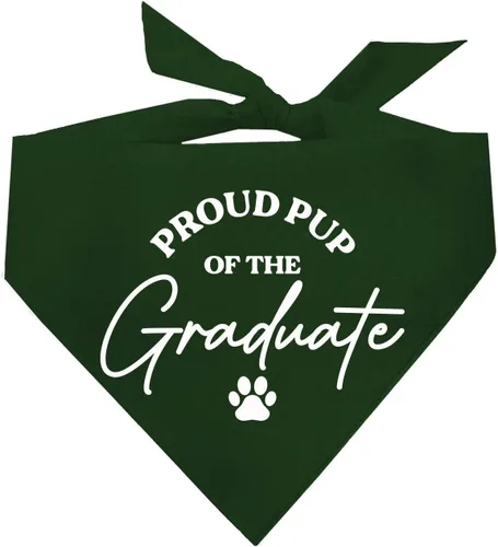 Vista 17 de Proud Pup of The Graduate Dog Bandana 100% algodón triángulo Hecho en Estados Unidos Prop Clase de 2025 2026 2027 2028 Negro, XS (737)
