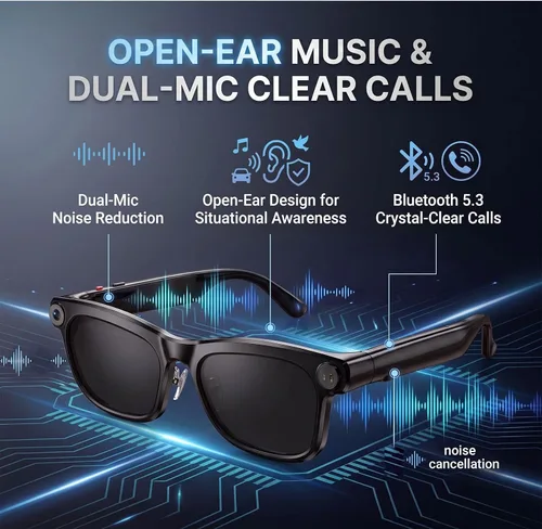 Vista 16 de Lentes inteligentes AI con cámara, gafas de cámara HD de 8 MP