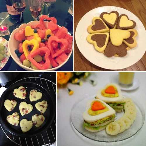 Vista 5 de BakingWorld Juego de 9 cortadores de galletas de acero inoxidable con forma de corazón, para pasteles, galletas