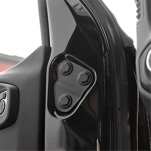 Vista 6 de YOCTM Protector de tornillo de puerta compatible con Jeep Wrangler JL JT Willys Sport S Rubicon Deluxe Sport Utility 4XE ABS negro