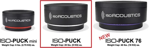 Vista 4 de IsoAcoustics Aisladores acústicos de la serie Iso-Puck (Iso-Puck, 20 libras máx./unidad, paquete de 2)