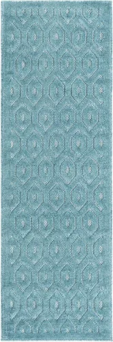 Vista 3 de Unique Loom Outdoor Trellis Textured Collection - Alfombra espacial (2 x 3 pies, rectangular, aguamarina y marfil)