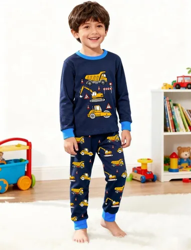 Vista 57 de Little Hand Pijamas para niños pequeños, Monster Truck 100% algodón, dinosaurio para niños, 2 piezas, ropa de dormir, conjuntos de ropa de dormir