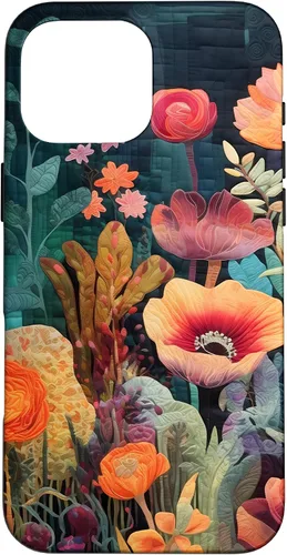 Vista 19 de iPhone 16 Flores coloridas en funda de edredón óptica, flores