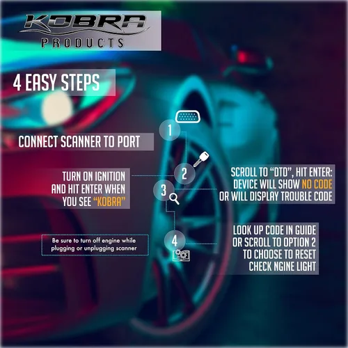 Vista 4 de Kobra - Escáner OBD2 - Lector de código de automóvil, herramientas de diagnóstico universal de automóvil OBD para todos los automóviles, lectores