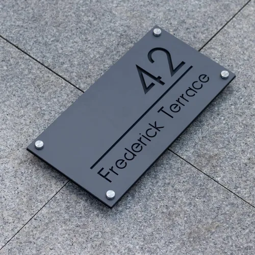 Vista 8 de Número de casa moderno de acero inoxidable 304 para exterior, placa de número de dirección, letrero personalizado, letrero personalizado