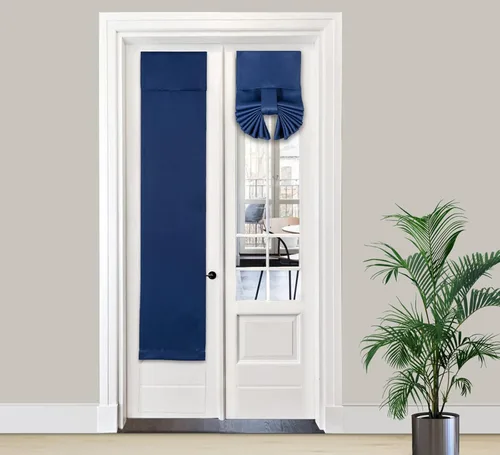 Vista 50 de PI Cortina Opaca para Puerta, Sombra de Privacidad que se Ata con Aislamiento Térmico, Cortina de Puerta Pequeña para Aula/Puerta Corredera/Puerta