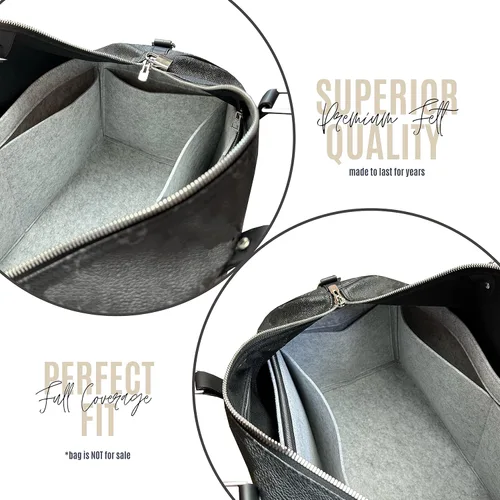 Vista 5 de Divitize Organizador de Bolso Premium compatible con LV Keepall 253545505560, hecho a mano, ajuste perfecto, cómodo y resistente, fieltro de 3mm