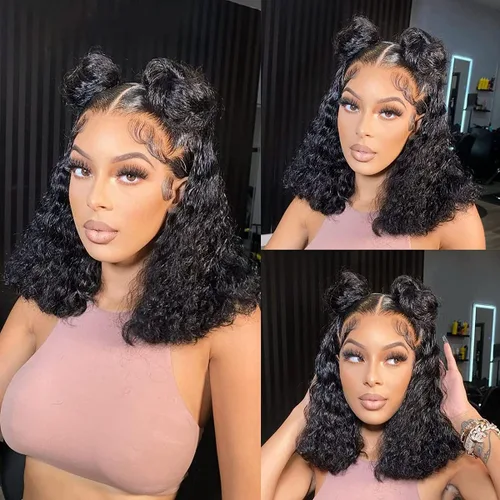 Vista 17 de Highlight Pelucas de Encaje Frontal 13x6 Cabello Humano Rubio Miel Ombré Ondas Profundas Pelucas de Encaje Frontal Cabello Humano para Mujeres