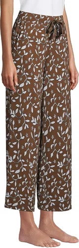 Vista 3 de Lands End Pantalones de pijama para mujer de tiro medio y pierna ancha
