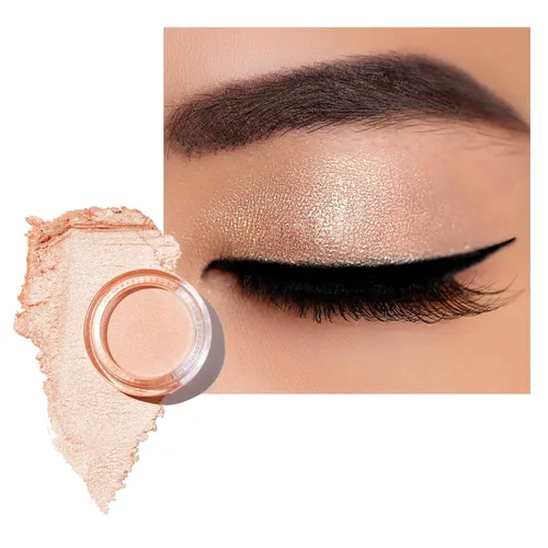 Vista 42 de Oulac Sombra de ojos en crema blanca brillante Iluminador a prueba de agua y sombra de ojos con purpurina de larga duración, color natural